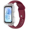 Ремінець для Huawei Band 8 / 9 / 10 з прозорим захисним бампером, силіконовий спортивний браслет (red wine)