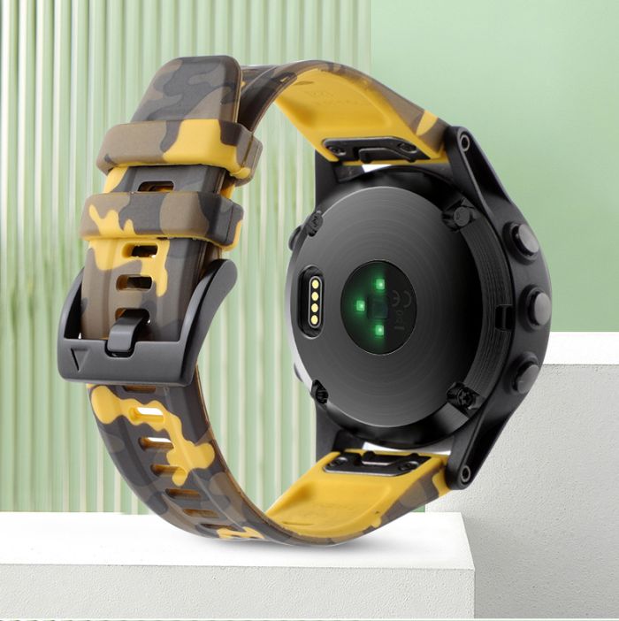 Силіконовий ремінець для Garmin Fenix 7X / 6X / 5X (26 мм) (Камуфляж жовтий)