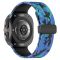 Камуфляжний силіконовий ремінець з магнітною пряжкою для Samsung Galaxy Watch7 Ultra 47 мм (синій)