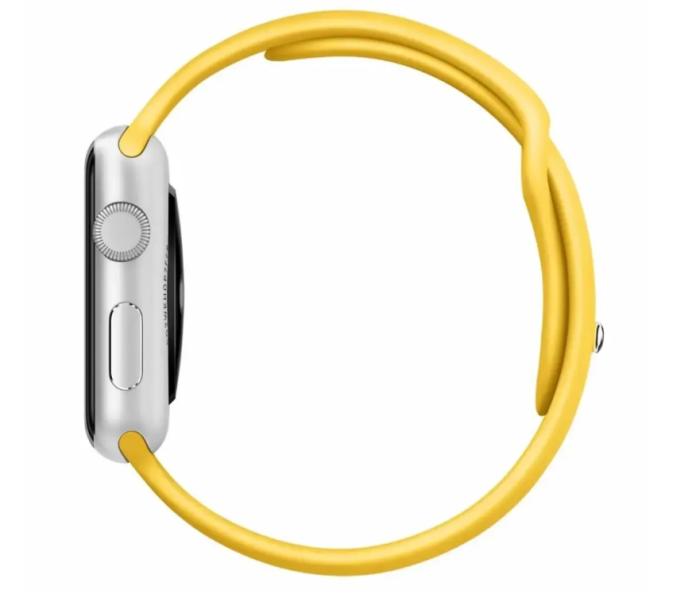 Ремінець силіконовий для Apple Watch 42 / 44 / 45 / 49 AAA+,  (Жовтий)