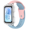 Ремінець для Huawei Band 8 / 9 / 10 з прозорим захисним бампером, силіконовий спортивний браслет (pink+blue)
