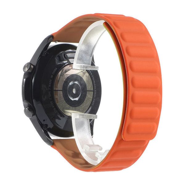 Ремінець силіконовий магнітний MagStrap 22 мм Amazfit GTR | Stratos 3,  (Помаранчевий)