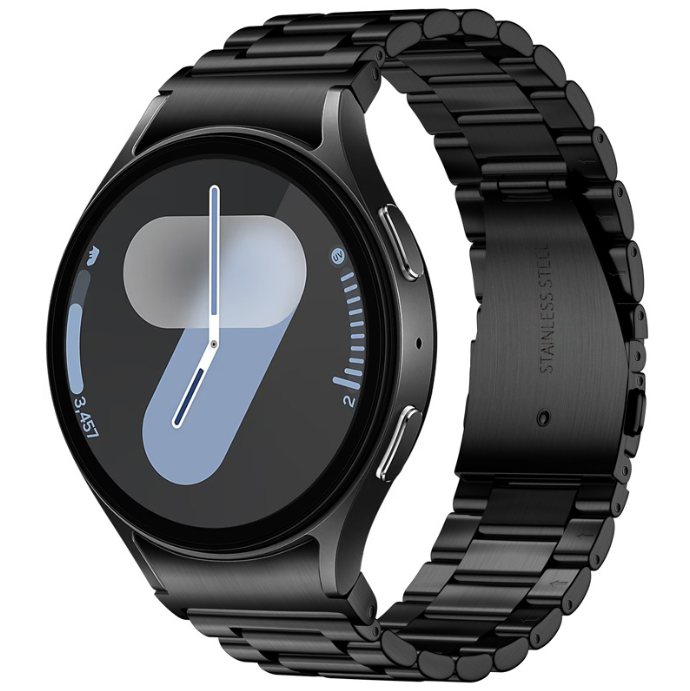 Сталевий ремінець 20 мм для Samsung Galaxy Watch 4 / 5 / 6 / 7 (чорний)