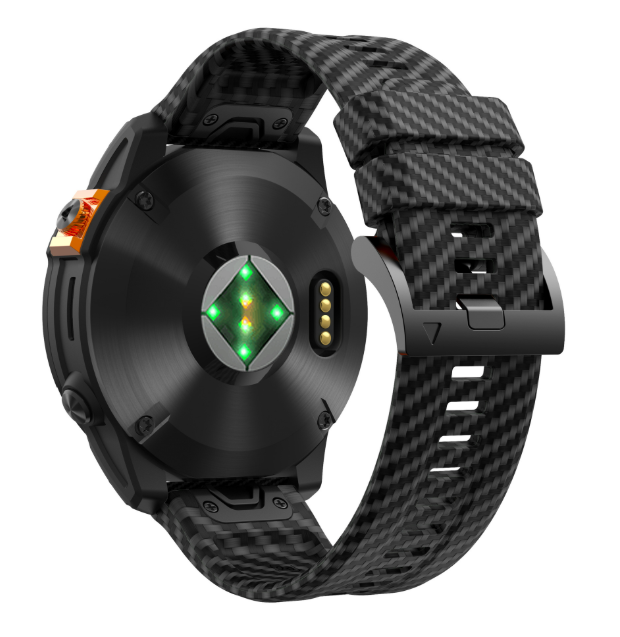 Силіконовий ремінець з карбоновим візерунком 26 мм для Garmin Fenix / Enduro / Tactix (Black)