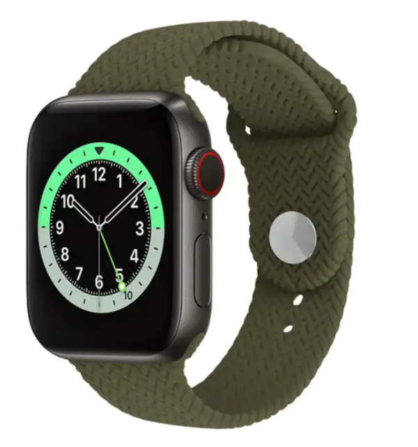 Силіконовий ремінець Braid для Apple Watch 42 / 44 / 45 / 49 AAA+ AAA+, Зелений (Зеленый)