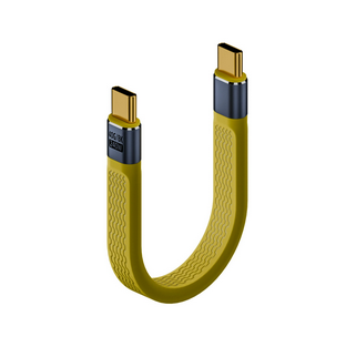 Кабель Type-C ↔ Type-C FPC 240W / 40Gbps, 13 см (Жовтий)
