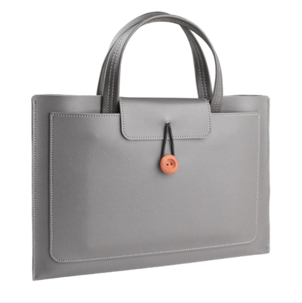 Сумка-чохол для ноутбука 15.6"/16" PU шкіра (Сірий)