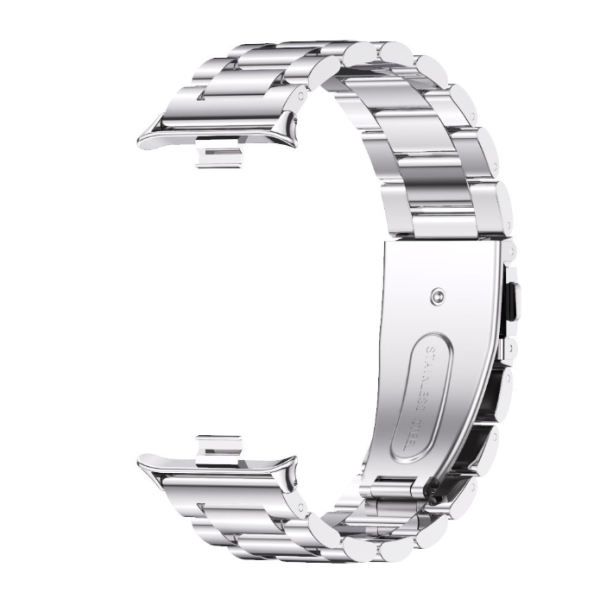 Металевий браслет для Mi Band 8/9 Pro, Redmi Watch 4/5 – нержавіюча сталь (Срібний 3х секційний)