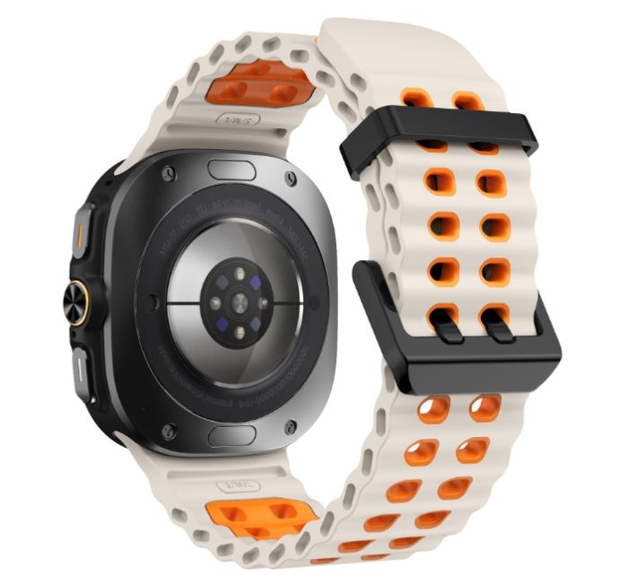 Двоколірний силіконовий ремінець для Samsung Watch Ultra 47 мм (бежевий)