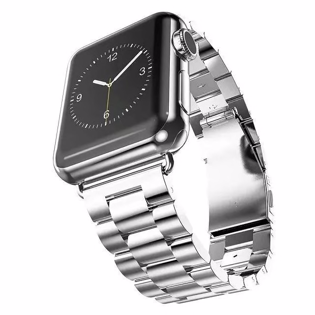 Ремінець металевий BlackPink 3-Bead Metal Band для Apple Watch 38 | 40 мм, Silver (Yellow Gold-Silver)