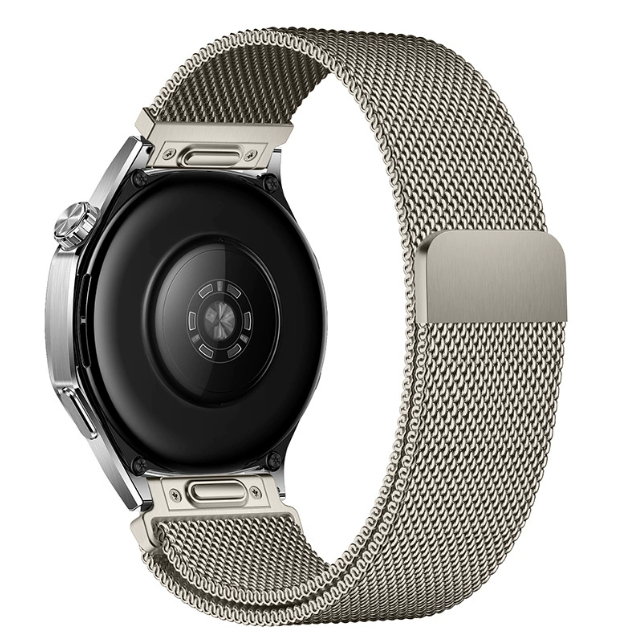Швидкозйомний магнітний ремінець Milanese Loop 22 мм (кнопкове кріплення, оновлена модель),  (світле золото / шампань (Gold / Champagne))