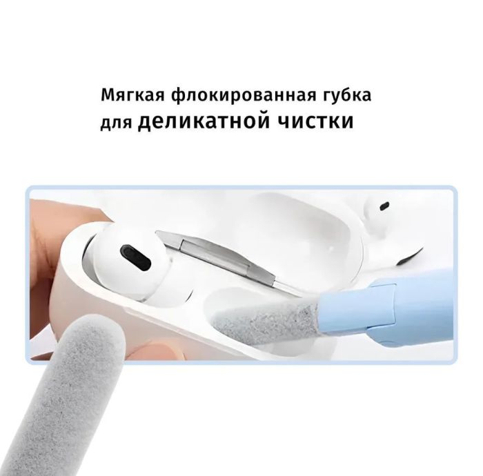 Набір для чищення гаджетів 7в1 (клавіатури, телефонів, ноутбуків та інших) Рожевий (Синий)