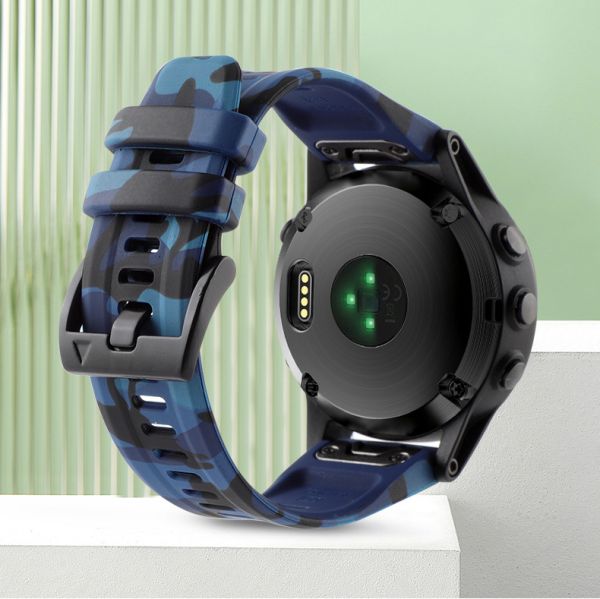 Силіконовий ремінець для Garmin Fenix 7X / 6X / 5X (26 мм) (Камуфляж синій)