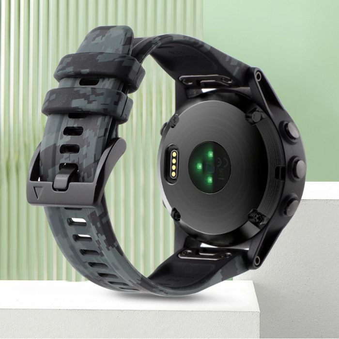 Силіконовий ремінець для Garmin Fenix 7X / 6X / 5X (22 мм) (Камуфляж зелений)