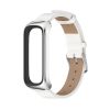 Шкіряний ремінець з металевою рамкою для Samsung Galaxy Fit 2 (білий)