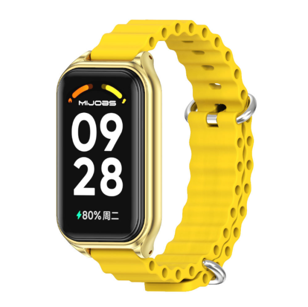 Ремінець Ocean силіконовий для Xiaomi Mi Smart Band 8 Active (Yellow/Beige)