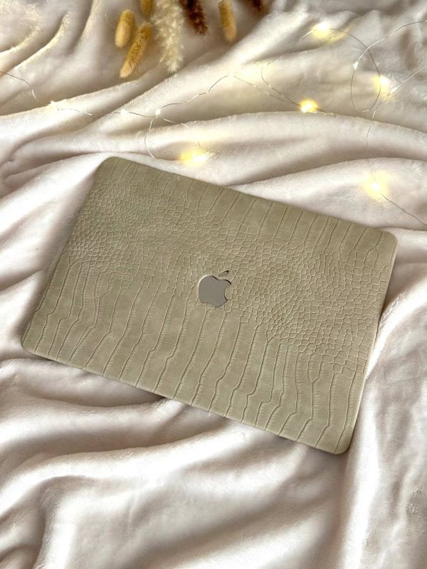Чохол накладка на MacBook air 13 M1 ( 1932/2337 ) ШКІРЯНИЙ (Пісочний)