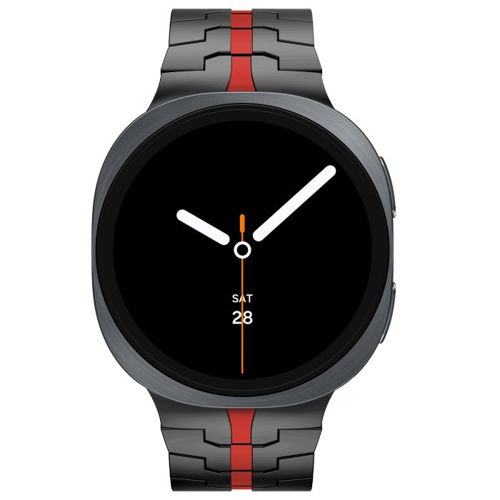 Металевий браслет Butterfly для Samsung Galaxy Watch 8 Classic 46 мм (red line)