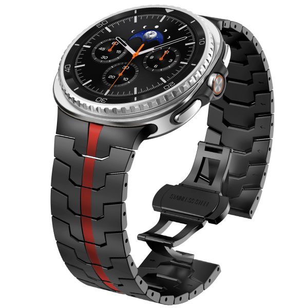 Металевий браслет Butterfly для Samsung Galaxy Watch 8 Classic 46 мм (red line)