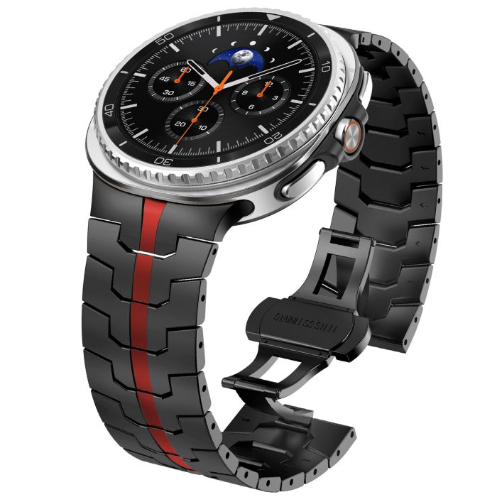 Металевий браслет Butterfly для Samsung Galaxy Watch 8 Classic 46 мм (red line)