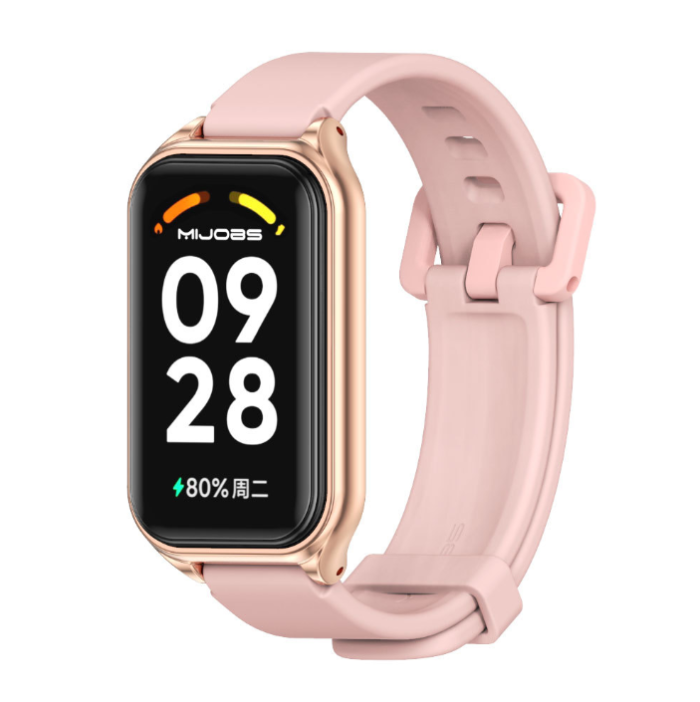 Ремінець силіконовий для Xiaomi Mi Smart Band 8 Active (Рожевий)