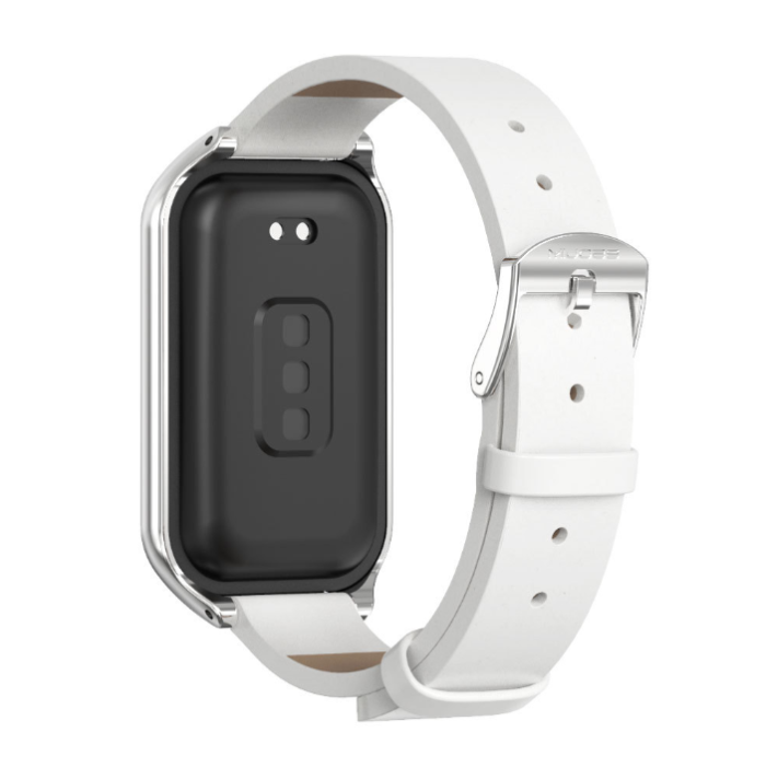 Ремінець шкіряний для Xiaomi Mi Smart Band 8 Active,  (Білий)