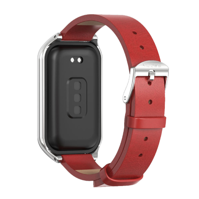 Ремінець шкіряний для Xiaomi Mi Smart Band 8 Active,  (Красный / Red)