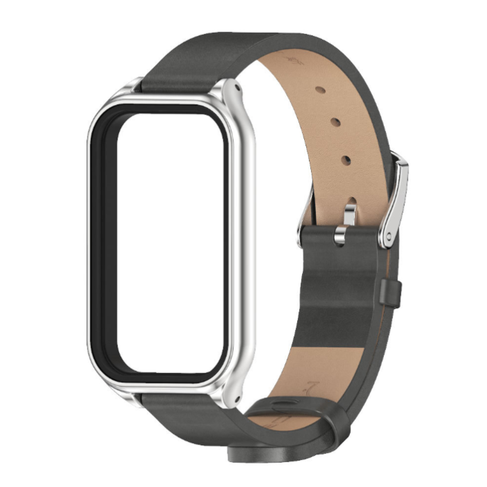 Ремінець шкіряний для Xiaomi Mi Smart Band 8 Active,  (Сірий)