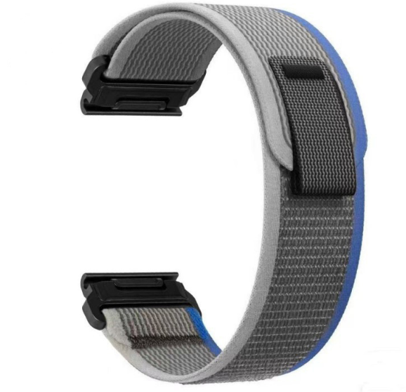 Нейлоновий ремінець QuickFit 22 мм для Garmin Fenix / Epix / Forerunner – спортивний текстильний  (синій)