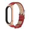Ремінець шкіряний Mijobs для Xiaomi Mi Band 8 , Brown/Silver (Червоний)