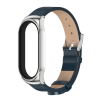 Ремінець шкіряний Mijobs для Xiaomi Mi Band 8 , Brown/Silver (Синій)