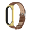 Ремінець шкіряний Mijobs для Xiaomi Mi Band 8 , Brown/Silver (Коричневий)