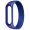 Тканинний монобраслет Braided Solo Loop для Xiaomi Mi Band 3 | 4 | 5 | 6 (Розмір M - 170 мм), Чорний (Синій)