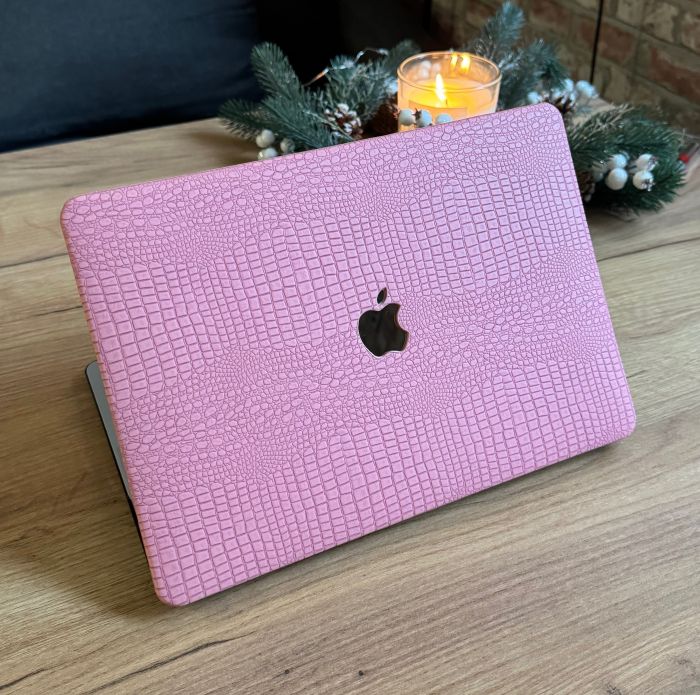 Чохол накладка на MacBook air 13 M2 (A2681) шкіра (Рожевий)