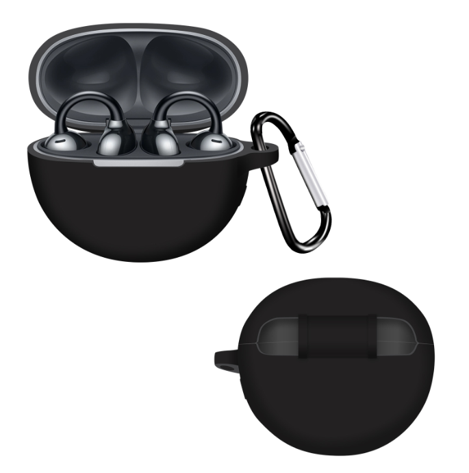 Силіконовий захисний чохол для HUAWEI FreeClip з карабіном (Black)
